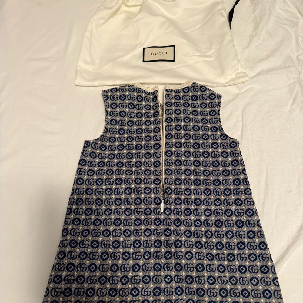 Gucci Blue Sleeveless A-Line Dress - Picture 5 of 6